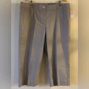 Talbots womens size 20W wide leg crop chino black and white NWT cotton spandex